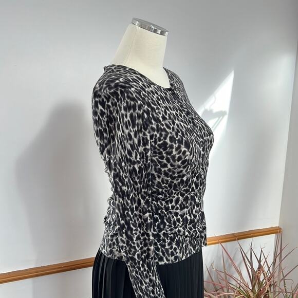 J. Crew Animal Print Light Weight Cardigan- Size Small - Picture 8 of 10